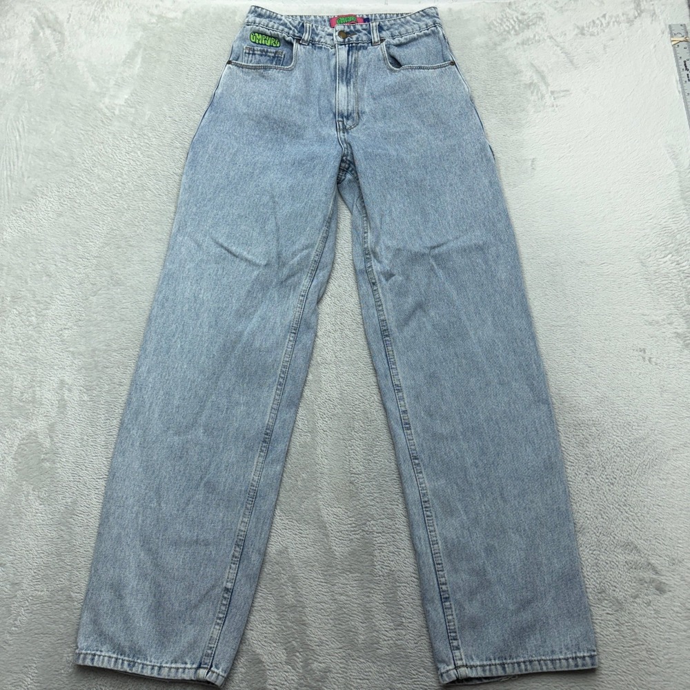 Empyre Carpenter Jeans Womens 4 Blue Light Wash Wide Leg Loose Fit Streetwear